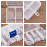 8 Grids Transparent Acrylic Bead Organizer Containers, with Adjustable dividers for Storage, Rectangle, Clear, 6.9x12.1x2.25cm, Hole: 6mm, Inner Diameter: 2.45x3.1x2.15cm