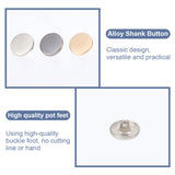 Alloy Shank Buttons, 1-Hole, Flat Round, Mixed Color, 15x7mm, Hole: 2mm, 90pcs/box
