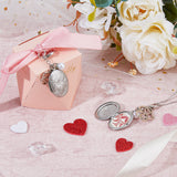 Oval 316 Stainless Steel Photo Frame Locket Pendant Decorations, with Alloy Lobster Claw Clasps, for Bouquet Decorations, Antique Silver & Stainless Steel Color, 66mm, 2pcs/set