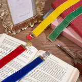 Magic Theme Velvet Ribbon Bookmark, Alloy Enamel & 304 Stainless Steel Pendant Bookmark, Train/Witch Hat/Lion, Mixed Color, 310~340mm, 4 style, 1pc/style, 4pcs/set