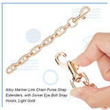 Alloy Mariner Link Chain Purse Strap Extenders, with Swivel Eye Bolt Snap Hooks, Light Gold, 17.2cm