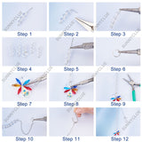 Crystal Suncatcher Making Kit for Hanging Pendant Ornament, Including Teardrop & Round Glass Pendants & Beads, Brass Cable Chains, 304 Stainless Steel S Hook Findings, Mixed Color, 145Pcs/box