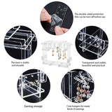 Assembled Transparent Acrylic Earring Display Stands, Coat Hanger Shape, Clear, 4~18.1x2~14.1x0.3cm, Hole: 2mm