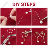 DIY Imitation Pearl Earring Making Kit, Including Rose & Bowknot Alloy Links Connectors and Heart Pendants, Glass & ABS Plastic Beads, Alloy Stud Earring Findings, Brass Earring Hooks, Mixed Color, 122pcs/box