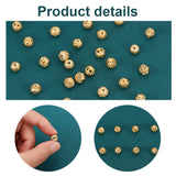 32Pcs 8 Style Alloy Hollow Beads, Round, Cadmium Free & Lead Free, Real 18K Gold Plated, 8x7~8mm, Hole: 1.5~2mm, 4pcs/style