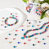 4 Strands Synthetic Lava Rock Beads Strands, Dyed, Round, Colorful, 6mm, Hole: 1mm, about 61pcs/strand, 14.96 inch(38cm)