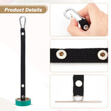 Polyester Electrical Tape Hooks, Rope Tape Holder for Tool Belt, with Stainless Steel Finding, Black, 266~288x15x1mm