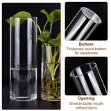 6Pcs 3 Style Column Glass Vase Ornaments, for Home Office Wedding Decoration, Clear, 50~50.5x70~150mm, Inner Diameter: 45.5mm, 2pcs/style