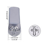 Iron Metal Stamps, for Imprinting Metal, Wood, Leather, Cross Pattern, 64.5x10x10mm