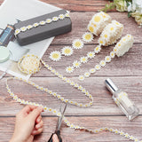 4Pcs 4 Styles Milk Fiber Embroidery Flower Lace Ribbon, Flower Lace Trim, Garment Accessories, Yellow, 14~36mm, about 3 yards/pc, 1pc/style