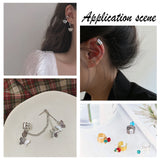 304 Stainless Steel Cuff Earrings, Stainless Steel Color, 10~11x7mm, Hole: 0.8mm, 100pcs/box