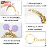 13Pcs 13 Color Iron Purse Frame Handle Keychain, with Plastic Beads, Golden, 10.5cm, 1Pc/color