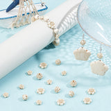 200Pcs 4 Styles Plating Acrylic Beads, Golden Metal Enlaced, Flower, Beige, 8.5~12x9~13x3.7~4.5mm, Hole: 1.2~1.8mm, 50pcs/style