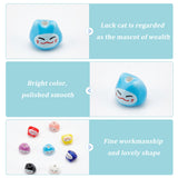 32Pcs 8 Colors Handmade Porcelain Beads, Printed, Lucky Cat, Mixed Color, 10x8.5mm, Hole: 2mm, 4pcs/color