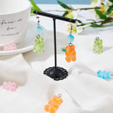 Resin Pendants, with Metal Findings, Bear, Platinum, Mixed Color, 20.5x10.5x6~7mm, 80pcs/box