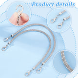 Alloy Rhinestone Bag Strap, with Lobster Clasp, for Bag Straps Replacement Accessories, Platinum, 34x0.8cm, 2pcs/box