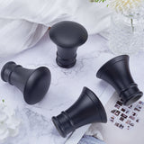 Plastic Curtain Rod Heads, Round Drapery Pole Finials, Trumpet Shape, Black, 78x68mm, Inner Diameter: 28mm