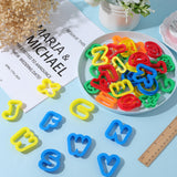 Plastic Clay Pressed Molds Set, Clay Cutters, Clay Modeling Tools, Number 0~9, Letter A~Z & Mathematical Symbol, Mixed Color, 4.9~5.2x4~4.5x1.05cm, 41pcs/set