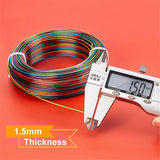 Round Aluminum Wire, for Jewelry Making, Colorful, 15 Gauge, 1.5mm, about 136.48 Feet(41.6m)/roll