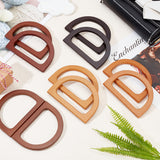 10Pcs 5 Colors Wood Bag Handles, Letter D Shape, Mixed Color, 12x8.5x0.93cm, Inner Diameter: 6x9cm, 2pcs/color