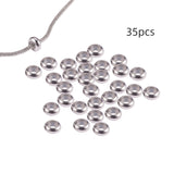 304 Stainless Steel Beads, with Rubber Inside, Slider Beads, Stopper Beads, Rondelle, Stainless Steel Color, 10x4.5mm, Hole: 3mm