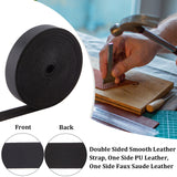 Flat Imitation Leather Cord, for Pillow Decor, Black, 19x1.6mm, about 5.47 Yards(5m)/Roll