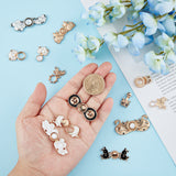 10 Sets 10 Style Alloy Enamel Adjustment Waist Tightener Buckle Buttons, with Resin and ABS Plastic Beads, for Dress Jeans Too Big Loose, Mixed Shapes, Platinum & Light Gold, 14~17x28~50x2.5~5mm, Hole: 1.2~1.8mm, 1 set/style