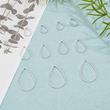 Brass Linking Rings, Nickel Free, Teardrop, Platinum, 120pcs/box