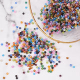 8/0 Glass Seed Beads, Trans. Colours Lustered & Silver Lined & Opaque Colors Lustered & Transparent Colours Rainbow & Ceylon & Iris, Round, Mixed Color, 8/0, 3mm, Hole: 1mm, 15colors, 600pcs/color, 9000pcs/box