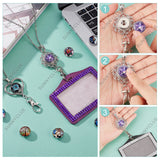 DIY Hamsa Hand & Human Interchangeable Snap Button Office Lanyard Making Kit, Including Alloy Rhinestone Snap Keychain Making, 304 Stainless Steel Cable Chains Necklaces, Brass Snap Buttons, Mixed Color, 749mm