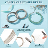 Copper Craft Wire, Round, Platinum, 0.3mm, about 82.02 Feet(25m)/Bundle