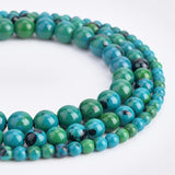 6 Strands 3 Style Synthetic Chrysocolla Beads Strands, Round, 4mm/6mm/8mm, Hole: 0.5~1mm, 2strands/style