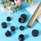 30Pcs 3 Styles Plastic Hole Plugs, Snap in Hole Plugs, Post Pipe Insert End Caps, for Furniture Fencing, Round, Black, 20~30x9.5~21mm, 10pcs/style