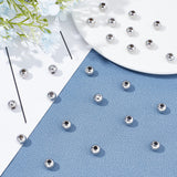 304 Stainless Steel Beads, Round, Stainless Steel Color, 8mm, Hole: 3mm, 100pcs/box