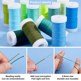 12 Rolls 12 Colors Nylon Cord, for Chinese Knotting, with PET Box, Mixed Color, 0.8mm, about 21.87 Yards(20m)/roll, 1 color/roll