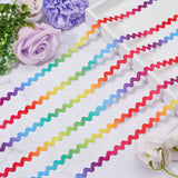 25M Rainbow Color Polypropylene Ribbon, Wave Pattern, Clothing Accessories, Colorful, 1/4 inch(8mm)