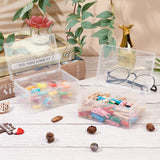 Transparent Plastic Bead Containers, with Hinged Lids, Flip Cover, Rectangle, White, 12.2x8.3x5.5cm, Inner Size: 11.8x8cm