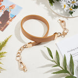 Imitation Leather Bag Handles, with Alloy Swivel Clasps, for Bag Straps Replacement Accessories, Camel, 62.5x1.9x0.45cm