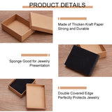 Kraft Paper Cardboard Jewelry Set Boxes, Ring & Earring & Necklace Box, Rectangle, BurlyWood, 9x7x2.7cm