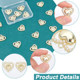 16Pcs 2 Style Alloy Pendants, with ABS Plastic Imitation Pearl  and Crystal Rhinestone, Heart, Light Gold, 18x19x4.5mm, Hole: 1.6mm, 8pcs/style