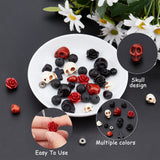 DIY Halloween Skull Gemstone Bracelet Making Kit, Including Natural Lava Rock & Synthetic Turquoise & Black Stone & Synthetic Coral Beads, Alloy & Glass Beads, Beads: 203Pcs/set