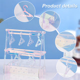 Transparent Acrylic Earring Display Stands, AB Color, Coat Hanger Shape, Clear, 3.95~15x5.5~14.2x0.3cm, 15pcs/set