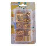 Jewelry Basics Class Kit Gold Lobster Clasp Jump Rings Alloy Drop End Pieces Ribbon Ends Twist Extender Chains Mix 10 Style Lots in In A Box