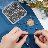 5 Style 304 Stainless Steel Beads, Hollow Round, Stainless Steel Color, 2~6x2~5mm, Hole: 0.8~2.2mm, 700pcs/box