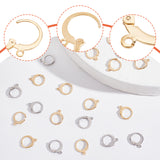 100Pcs 2 Colors 304 Stainless Steel Leverback Earring Findings, with Horizontal Loops, Golden & Stainless Steel Color, 14.5x12.5x2mm, Hole: 1.2mm, 50Pcs/color