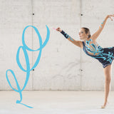 Polycotton Dance Ribbons with Wand, Rhythmic Gymnastic Ribbon Streamer for Kids, Dodger Blue, 2270mm
