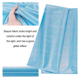 Laser Polyester Bronzing Fabric, for DIY Crafting and Clothing, Sky Blue, 150x0.03cm