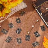 20Pcs 10 Style Alloy Enamel Pendants, Light Gold, Rectangle with Tarot, Black, 28x18x1.4mm, Hole: 1.6mm, 2pcs/style