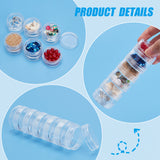 Plastic Bead Storage Containers, Column, 6 Vials, Clear, 3.9x12.1cm