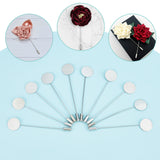 60Pcs 201 Stainless Steel Brooch Findings, Brooch Base Settings, Stainless Steel Color, Tray: 15mm, 77x15mm